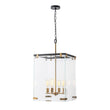 Load image into Gallery viewer, LightFixturesUSA - Contemporary Glass Wide Square Lantern Pendant Chandelier - Chandelier - 15.7in -
