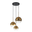 Load image into Gallery viewer, LightFixturesUSA - Contemporary Polished Gradual Glass Globe 3 - Light Pendant - Chandelier - Gold Glass -