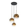 Load image into Gallery viewer, LightFixturesUSA - Contemporary Polished Gradual Glass Globe 3 - Light Pendant - Chandelier - Gold Glass -