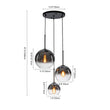 Load image into Gallery viewer, LightFixturesUSA - Contemporary Polished Gradual Glass Globe 3 - Light Pendant - Chandelier - Gold Glass -