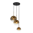 Load image into Gallery viewer, LightFixturesUSA - Contemporary Polished Gradual Glass Globe 3 - Light Pendant - Chandelier - Gold Glass -