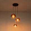 Load image into Gallery viewer, LightFixturesUSA - Contemporary Polished Gradual Glass Globe 3 - Light Pendant - Chandelier - Gold Glass -