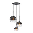 Load image into Gallery viewer, LightFixturesUSA - Contemporary Polished Gradual Glass Globe 3 - Light Pendant - Chandelier - Smoked Glass -
