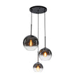 Load image into Gallery viewer, LightFixturesUSA - Contemporary Polished Gradual Glass Globe 3 - Light Pendant - Chandelier - Smoked Glass -