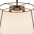 Load image into Gallery viewer, LightFixturesUSA - Contemporary Wide Linen Drum Brass Semi Flush Mount - Ceiling Light - 4 - Lt - Black
