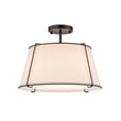 Load image into Gallery viewer, LightFixturesUSA - Contemporary Wide Linen Drum Brass Semi Flush Mount - Ceiling Light - 4 - Lt - Brass