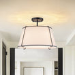 Load image into Gallery viewer, LightFixturesUSA - Contemporary Wide Linen Drum Brass Semi Flush Mount - Ceiling Light - 4 - Lt - Brass (Pre - Order Sale Ends Oct 11)