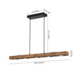 Load image into Gallery viewer, LightFixturesUSA - Dimmable LED Rustic Linear Oak Wood Kitchen Island Pendant - Chandelier - 6 - Lt -