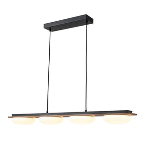 LightFixturesUSA - Dimmable LED Walnut Wood Grain Linear Island Chandelier - Chandelier - 42.9 in. -