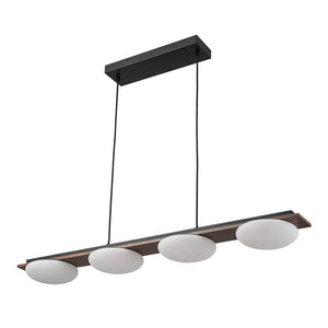 LightFixturesUSA - Dimmable LED Walnut Wood Grain Linear Island Chandelier - Chandelier - 42.9 in. -