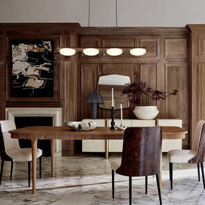 LightFixturesUSA - Dimmable LED Walnut Wood Grain Linear Island Chandelier - Chandelier - 42.9 in. -