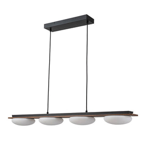 LightFixturesUSA - Dimmable LED Walnut Wood Grain Linear Island Chandelier - Chandelier - 42.9 in. -