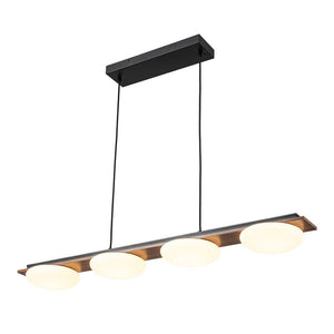 LightFixturesUSA - Dimmable LED Walnut Wood Grain Linear Island Chandelier - Chandelier - 42.9 in. -