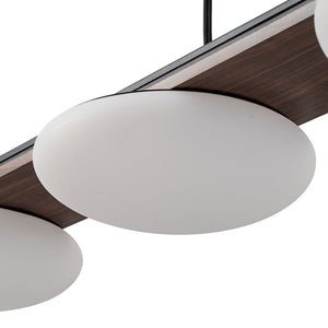 LightFixturesUSA - Dimmable LED Walnut Wood Grain Linear Island Chandelier - Chandelier - 42.9 in. -
