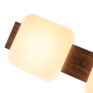 LightFixturesUSA - Dimmable LED Walnut Wood Grain Linear Island Chandelier - Chandelier - Square Shade -