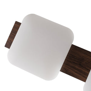 LightFixturesUSA - Dimmable LED Walnut Wood Grain Linear Island Chandelier - Chandelier - Square Shade -