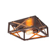 Load image into Gallery viewer, LightFixturesUSA - Farmhouse 2 - Light Oil Rubbed Bronze Cross Square Flush Mount - Ceiling Light - 14.2 in. -