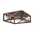 Load image into Gallery viewer, LightFixturesUSA - Farmhouse 2 - Light Oil Rubbed Bronze Cross Square Flush Mount - Ceiling Light - 14.2 in. -