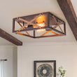 Load image into Gallery viewer, LightFixturesUSA - Farmhouse 2 - Light Oil Rubbed Bronze Cross Square Flush Mount - Ceiling Light - 14.2 in. -