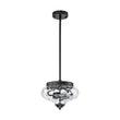 Load image into Gallery viewer, LightFixturesUSA - Farmhouse 2 - light Round Hammered Glass Pendant Light - Pendant Light - Black (Exclusive Offer) -