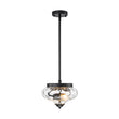 Load image into Gallery viewer, LightFixturesUSA - Farmhouse 2 - light Round Hammered Glass Pendant Light - Pendant Light - Black (Exclusive Offer) -