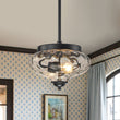 Load image into Gallery viewer, LightFixturesUSA - Farmhouse 2 - light Round Hammered Glass Pendant Light - Pendant Light - Black (Exclusive Offer) -