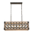 Load image into Gallery viewer, LightFixturesUSA - Farmhouse Antique Wooden Rectangle Box Linear Chandelier - Chandelier - Rustic -