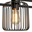 Load image into Gallery viewer, LightFixturesUSA - Farmhouse Black Rectangular Cage Linear Island Chandelier - Chandelier - Black -