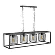 Load image into Gallery viewer, LightFixturesUSA - Farmhouse Black Rectangular Cage Linear Island Chandelier - Chandelier - Black -