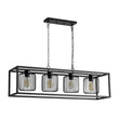 Load image into Gallery viewer, LightFixturesUSA - Farmhouse Black Rectangular Cage Linear Island Chandelier - Chandelier - Black -