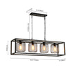 Load image into Gallery viewer, LightFixturesUSA - Farmhouse Black Rectangular Cage Linear Island Chandelier - Chandelier - Black -