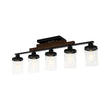 Load image into Gallery viewer, LightFixturesUSA - Farmhouse Linear Glass Wooden Kitchen Island Ceiling Light - Chandelier - 5 - Lt -