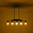 Load image into Gallery viewer, LightFixturesUSA - Farmhouse Linear Glass Wooden Kitchen Island Ceiling Light - Chandelier - 5 - Lt -
