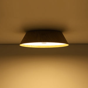 LightFixturesUSA - Farmhouse Wood Grain Dimmable LED Round Flush Mount Light - Ceiling Light - Oak -