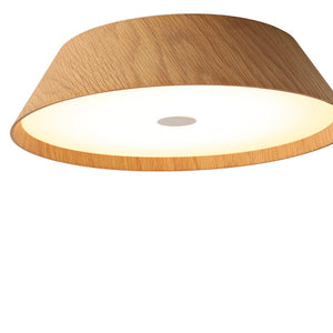 LightFixturesUSA - Farmhouse Wood Grain Dimmable LED Round Flush Mount Light - Ceiling Light - Oak -