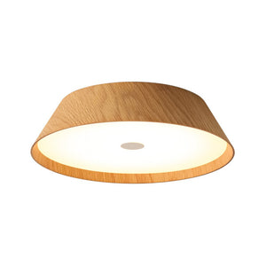 LightFixturesUSA - Farmhouse Wood Grain Dimmable LED Round Flush Mount Light - Ceiling Light - Oak -