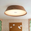 Load image into Gallery viewer, LightFixturesUSA - Farmhouse Wood Grain Dimmable LED Round Flush Mount Light - Ceiling Light - Walnut -