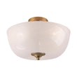 Load image into Gallery viewer, LightFixturesUSA - French 3 - Light White Clouded Glass Round Semi Flush Mount - Ceiling Light - Brass -