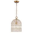 Load image into Gallery viewer, LightFixturesUSA-French Antique Brass Crystal Cage Chandelier-Chandelier-S/1-Lt-