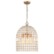 Load image into Gallery viewer, LightFixturesUSA-French Antique Brass Crystal Cage Chandelier-Chandelier-S/1-Lt-