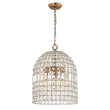 Load image into Gallery viewer, LightFixturesUSA-French Antique Brass Crystal Cage Chandelier-Chandelier-S/1-Lt-