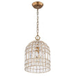Load image into Gallery viewer, LightFixturesUSA-French Antique Brass Crystal Cage Chandelier-Chandelier-S/1-Lt-