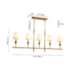 Load image into Gallery viewer, LightFixturesUSA - French Country 5 - Light Fabric Shade Candle Linear Island Chandelier - Chandelier - Brass -