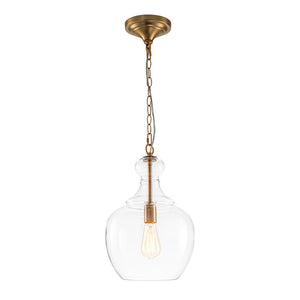LightFixturesUSA - French Farmhouse 1 - Light Glass Bell Kitchen Pendant Light - Pendant Light - Brass -