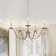 Load image into Gallery viewer, LightFixturesUSA - French Farmhouse 5 - Light Brass Candle Style Chandelier - Chandelier - Brass -