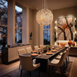 Load image into Gallery viewer, LightFixturesUSA-French Gold Leaf Blossom Crystal Floral Orb Chandelier-Chandelier-20in./6-Lt (Pre-Order & 4-5 Weeks Arrive)-