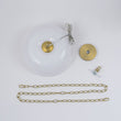 Load image into Gallery viewer, LightFixturesUSA - French Luxe 1 - Light White Clouded Glass Round Pendant - Pendant Light - Brass -