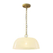 Load image into Gallery viewer, LightFixturesUSA - French Luxe 1 - Light White Clouded Glass Round Pendant - Pendant Light - Brass -