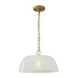 Load image into Gallery viewer, LightFixturesUSA - French Luxe 1 - Light White Clouded Glass Round Pendant - Pendant Light - Brass -