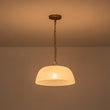 Load image into Gallery viewer, LightFixturesUSA - French Luxe 1 - Light White Clouded Glass Round Pendant - Pendant Light - Brass -